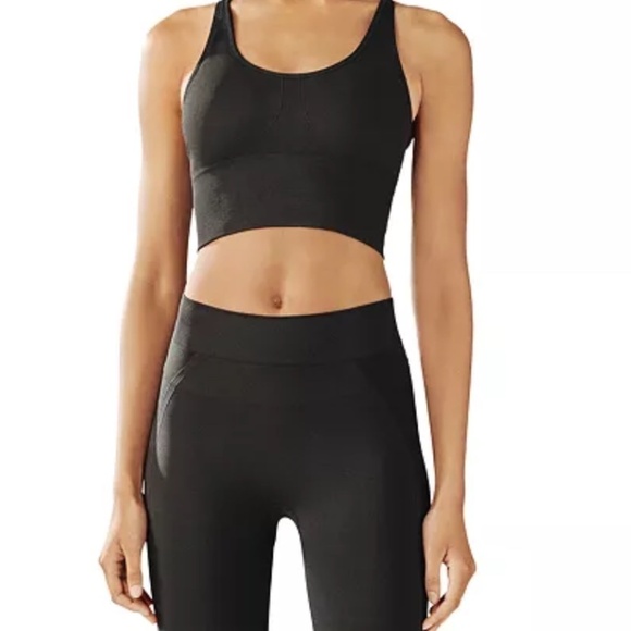 Tory Sport Tory Burch Racerback Longline Sports Bra Black w/ optional Pads XS - Picture 1 of 10